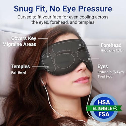 Cooling Eye Mask for Dark Circles Puffiness - Fsa Eligible Items Hsa, Cold Compress for Puffy Eyes Migraines Headache Sleeping After Surgery, Gentle Weighted Travel Essentials Gel Ice Pack (Black) - color: Black