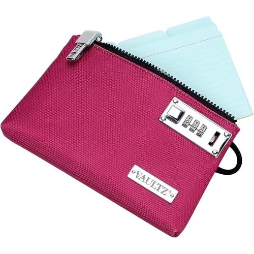 Vaultz Locking Accessories Pouch, 7x10 Inches, Berry (VZ03989) - color: Berry, size: 7x10