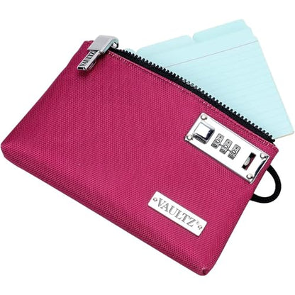 Vaultz Locking Accessories Pouch, 7x10 Inches, Berry (VZ03989) - color: Berry, size: 7x10
