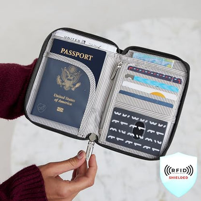 Travelon RFID Blocking Passport Zip Wallet - color: Black