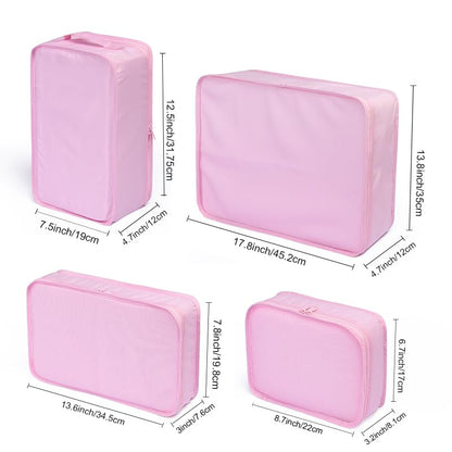 JJ POWER Travel Packing Cubes, Luggage Organizers with Shoe Bag - color: Pink
