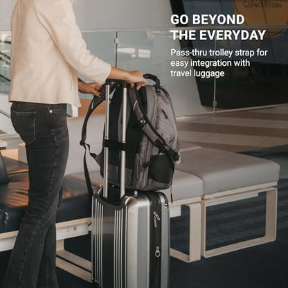 SWISSGEAR 1900 ScanSmart Laptop Backpack, Fits Most 17-Inch Laptops, TSA-Friendly Lay-Flat Design, RFID Protection, and Tablet Pocket, Black, 31L, 18.5-Inch - color: Black/Black