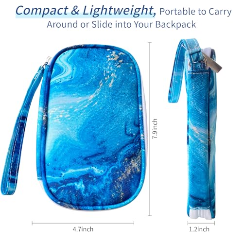 Electronics Organizer Travel Case, Cable Organizer Travel Essentials Tech Pouch,Suitable for Charger, Cable, Phone，Flash Drive,Blue Marble - color: Blue Marble