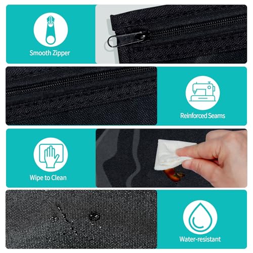 HIONXMGA TSA Approved Toiletry Bag, Set of 3 Clear Travel Toiletry Bag Quart Size Zipper Travel Pouch, Waterproof Makeup Cosmetic Bag for Women Men Kids Toiletries Carry on, Black Large - color: Black, 3 Large