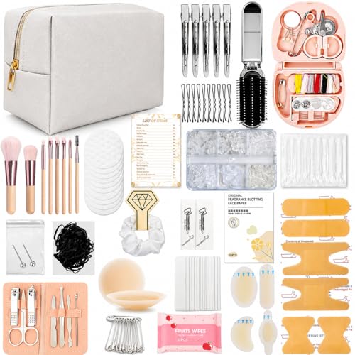 Emergency Kit for Women – Mini Emergency Kit with 50+ Bridal Suit Essentials, Purse Essentials Kit, Wedding Day Survival Kit, Emergency Bride Kit, Women’s Emergency Kit, Wedding Survival Kit - style: White