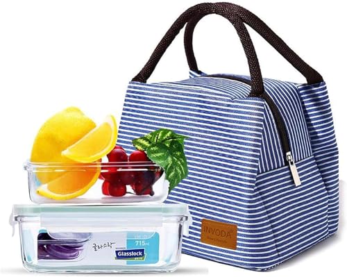 Lunch Bag 4PCS Cooler Foldable Lunch Tote Bag, Reusable Lunch Holder Insulated Container Picnic Bag for Men Women - color: 4PCS