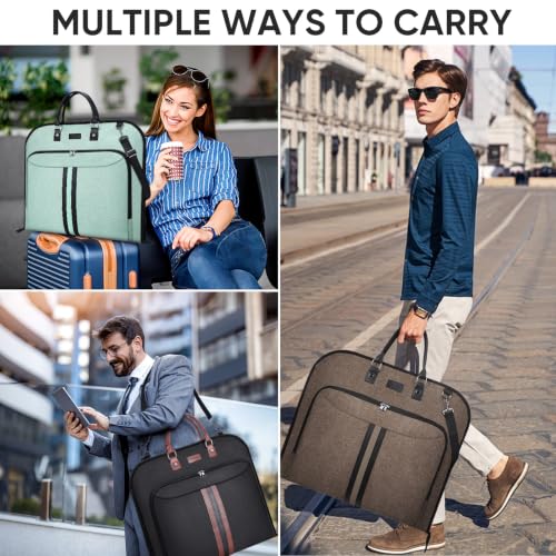 BALEINE Travel Garment Bag, Travel Suit Bag for Men, 42'' Waterproof Carry on Garment Bag for Hanging Clothes, Garment Duffel Bag for Travel Business (Mint Green) - color: Mint Green