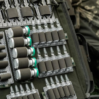 M-Tac Modular Ampoule Organizer Insert | Tactical Insert with Elastic Loops & Loop Velcro Backing | Fits Medical Kits & Backpacks, 5 Slot - color: Ranger Green, size: 5 ml