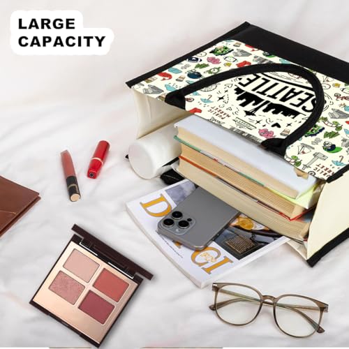 Seattle Italy Chicago New York Las Vegas Paris Gifts for Women Canvas Tote Bag Mother's Day Gifts for Women - color: Seattle