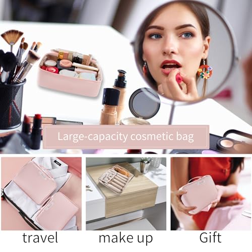 Queboom Travel Makeup Bag Cosmetic Bag Makeup Bag Toiletry bag for women and men(Pink) - color: Pink