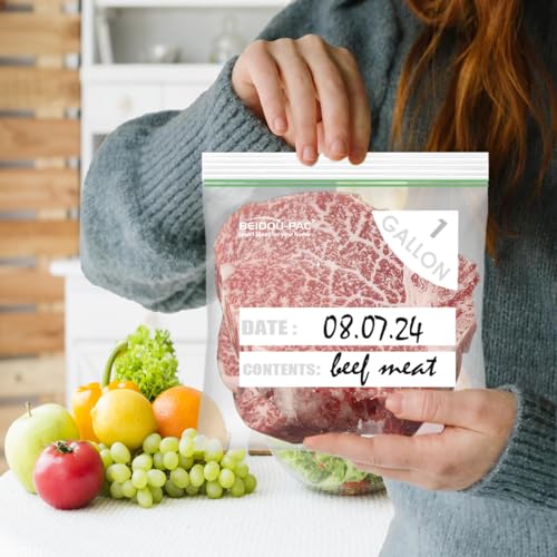 BEIDOU-PAC Gallon Food Storage Freezer Bags, 250 Count | Double Zipper | 10.5" * 10.7", Freshness Easy Open Reclosable Clear Plastic Bags - style: Zip | gal 250 count