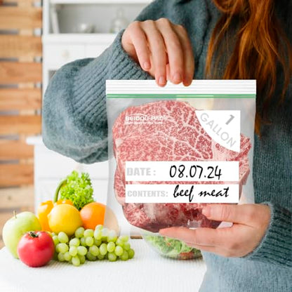BEIDOU-PAC Gallon Food Storage Freezer Bags, 250 Count | Double Zipper | 10.5" * 10.7", Freshness Easy Open Reclosable Clear Plastic Bags - style: Zip | gal 250 count
