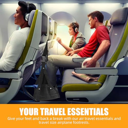 2 Pack Airplane Foot Hammock Travel Footrest - Long Flight Must Haves - Foot Rest for Air Travel,Essentials for Travel & Home (Blue)
