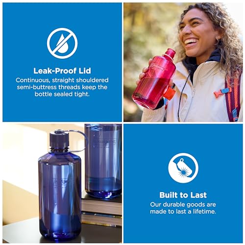 Nalgene 32 oz Narrow Mouth Water Bottle | BPA-Free, Durable & Leak Proof, Lightweight Bottle for Hiking, Gym & Travel, Denim - color: Denim, size: 32 Ounces