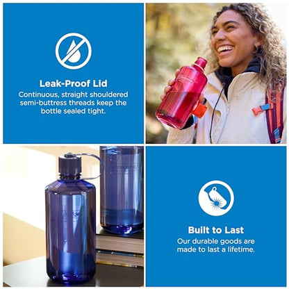 Nalgene 32 oz Narrow Mouth Water Bottle | BPA-Free, Durable & Leak Proof, Lightweight Bottle for Hiking, Gym & Travel, Denim - color: Denim, size: 32 Ounces