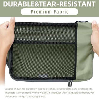 BAGAIL 4 Set/6 Set/8 Set Compression Packing Cubes Travel Accessories Expandable Packing Organizers (Half Mesh, 6-Matcha Green) - color: 6-Matcha Green, style: Half Mesh