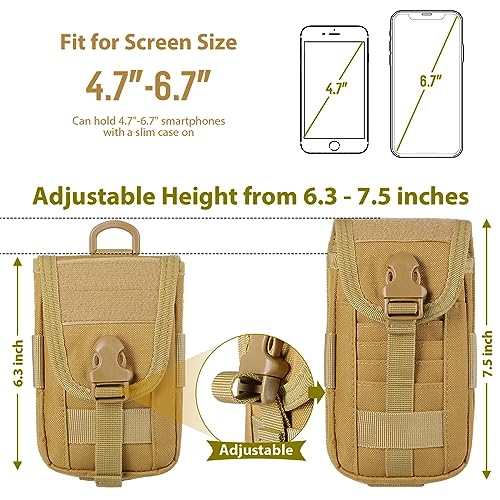 SOWHUP Tactical Molle Pouch Cell Phone Pouch Holster Small Utility EDC Pouch Gadget Organizer Bag - color: MC2