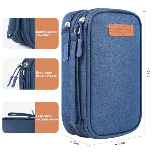 suzamed Insulin Cooler Travel Case, Double Layer Medicine Kit Diabetes Travel Case, Portable Medicine Organizer with 2Pack 150g Ice Pack TSA Approved for Insulin Pens Diabetic Supplies (Blue) - color: Blue