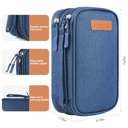 suzamed Insulin Cooler Travel Case, Double Layer Medicine Kit Diabetes Travel Case, Portable Medicine Organizer with 2Pack 150g Ice Pack TSA Approved for Insulin Pens Diabetic Supplies (Blue) - color: Blue
