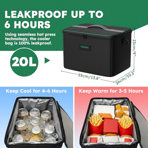112L Large Capacity Car Trunk Organizer with 20L Insulated Fresh-Keeping Bag, Heavy-Duty 600D Waterproof Oxford Collapsible Storage for SUV, Sedan, Truck, 2 Securing Hooks & Reflective Strips - size: 112L (With Insulated Cooler)