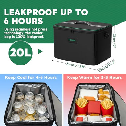 112L Large Capacity Car Trunk Organizer with 20L Insulated Fresh-Keeping Bag, Heavy-Duty 600D Waterproof Oxford Collapsible Storage for SUV, Sedan, Truck, 2 Securing Hooks & Reflective Strips - size: 112L (With Insulated Cooler)
