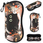 Sunglasses Case with Belt Clip, Ultra Light Neoprene Zipper Soft Padded Glasses Case for Women Men - color: Cute Black Kitty