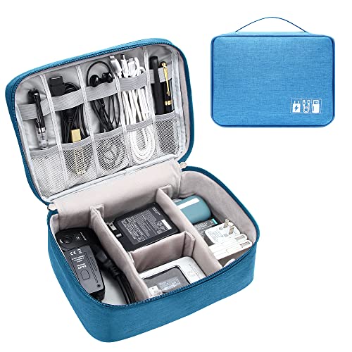 Electronics Organizer Travel Cable Organizer Bag Waterproof Portable Digital Storage Bag Electronic Accessories Case Cable Charger Organizer Case - color: Blue-2