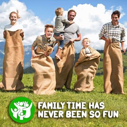 Shop Square Potato Sack Race Bags, 23x40 - Set of 6, Fun Burlap Sacks for Kids & Adults, Perfect for Field Day, BBQs, Picnics, Parties & More - size: Pack of 6