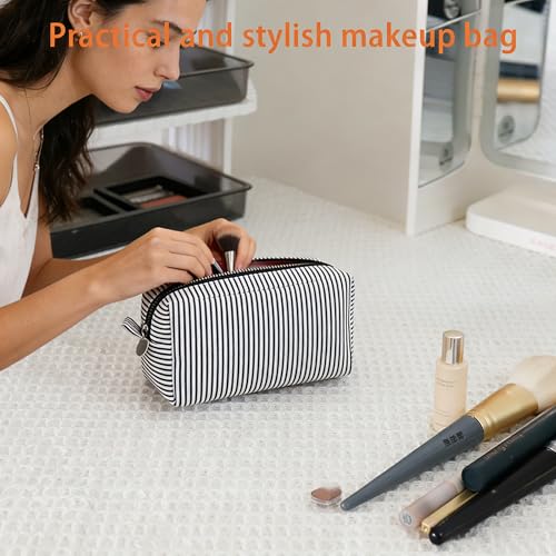 2pcs Makeup Bag Travel Toiletry Bag for Women Lightweight Make Up Bag Purse Organizer Pouches Large Cosmetic Bag Small Makeup Pouch Medicine Bag Travel Essentials for Women Black - color: black