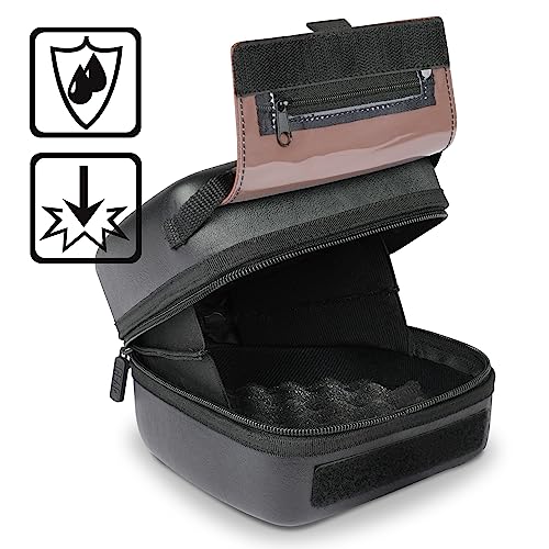 USA Gear Hard Shell Camera Case for DSLR & Mirrorless Cameras, Compatible with Canon, Nikon, Sony & Fujifilm - Fits EOS R100, Rebel T7 / 2000D, Nikon Z30, Sony A7III / A7 IV, Fujifilm X-T5 / X-T50 - color: Black Vegan Leather