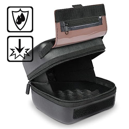 USA Gear Hard Shell Camera Case for DSLR & Mirrorless Cameras, Compatible with Canon, Nikon, Sony & Fujifilm - Fits EOS R100, Rebel T7 / 2000D, Nikon Z30, Sony A7III / A7 IV, Fujifilm X-T5 / X-T50 - color: Black Vegan Leather