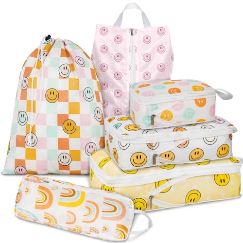 6 Set Compression Packing Cubes Compressed Storage Bags for Carry on Suitcases Packaging Luggage Bags Organizers for Travel