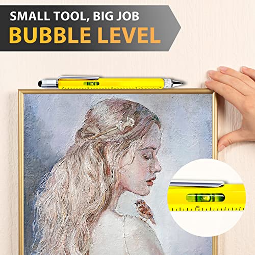 Tools Gifts Multitool Pen - Cool Gadgets for Men Dad Women Unique Birthday Gifts for Men Who Have Everything Engineer Woodworker Carpenter,Pocket Multi Tool with Light,Stylus,Ruler,Screwdriver