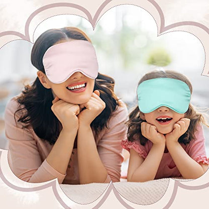 Bbto 4 Pcs Silk Sleep Eye Masks Smooth Soft Satin Eye Covers with Adjustable Strap Blindfold for Sleeping Blocking Out Lights Travel Relaxation(Multicolor) - color: Multicolor