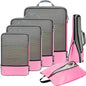 BAGAIL 4 Set/6 Set/8 Set Compression Packing Cubes Travel Accessories Expandable Packing Organizers (Half Mesh, 6-Pink) - color: 6-Pink, style: Half Mesh