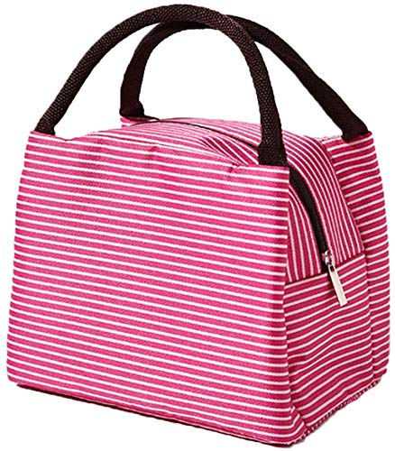 Lunch Bags Reusable Lunch Tote Bags Portable Lunch Cooler Bag Lunch Holder Insulated Lunch Box Bag for Picnic Office Beach (Red) - color: Red