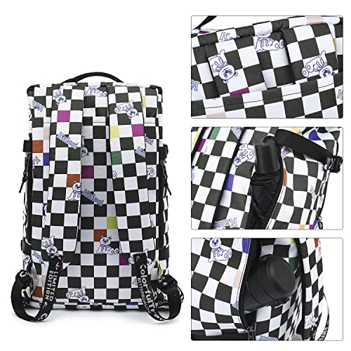 Kalesi Gym Duffle Bag Backpack 4-Way Waterproof with Shoes Compartment for travel Sport Hiking laptop (Checkerboard) - color: Checkerboard