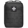 First Aid Pouch Empty Small, Tactical Molle EMT Pouch Compact Medical IFAK Rip Away Untility Bag Pouches - color: Black