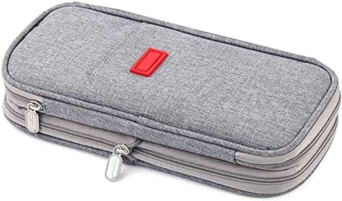Arnuixty Large Storage Pencil Case Pen Bag with Zipper Big Capacity Pouch Organizer for Office Travel Holder Box - color: Grey