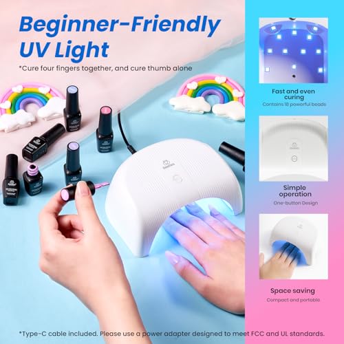 Beetles Deal Box Gel Nail Polish Kit with U V Light - 32 Colors Studio Essentials Gel Polish 68 Pcs Nail Kit with TPO & HEMA Free Base Coat Cat Eye Top Coat Home Salon DIY Nails Tools Gifts for Women - color: 0 - 32 Colors Deal Box Studio Essentials