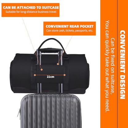 2 in 1 Garment Bags for Travel, Suitcase Luggage Bags, Black - color: 21" BLACK