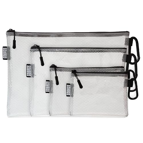 GOBAGS Air Production Multi‑Size Clear Zipper Pouch (4‑Pack) – Cable Organizer & Travel Gear Bag for Electronics, Camera Accessories, Tool Pouch & Small Tech Storage - color: Black, size: Multi-Size