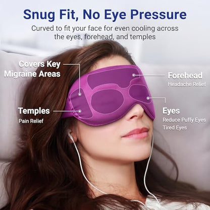 Cooling Eye Mask for Puffy Eyes: Fsa Eligible ltems Hsa, Migraines Headache Fast Relief After Surgery Care Cold Compress, Reusable Face Ice Pack Gel for Dark Circles, Gentle Weighted Sleep Mask Purple - color: Purple