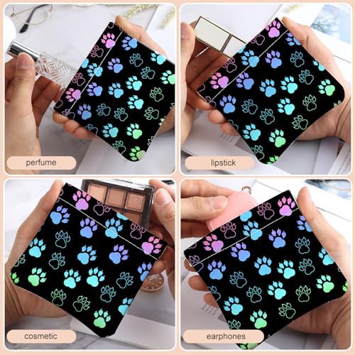 2Pcs PU Leather Small Squeeze Coin Purse Pouch Mini coin Bag Unique And Cute Wallet Cosmetic Bags Change Bag For Women Girls Men Dog Paw Pattern - color: Dog Paw Pattern