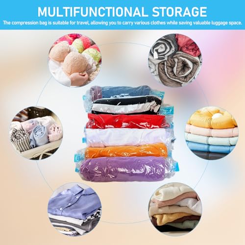 BESPORTBLE 12 Pcs Vacuum Travel Compression Bags Space Saver Bags 40x60cm 50x70cm Roll up Sealed Storage Organizers for Luggage and Clothing Packing