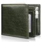 Artpaxy Mens Wallet Bifold Genuine Leather RFID Blocking Wallet for Men with 1 ID Windows 13 Card Holders 2 cash pockets 1 Gift Box - color: Green