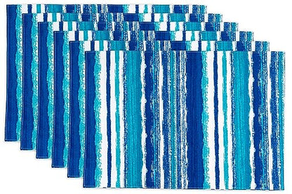 YiHomer Indoor Outdoor Tabletop for Spring Summer Decorations, Picnics and Dinner Parties - Stain and Water Resistant, Reversible Placemat Set, 13 x 19, Crayon Art (Ocean) - size: 13" x 19" (Placemats, Set of 6)