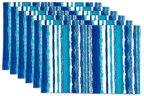 YiHomer Indoor Outdoor Tabletop for Spring Summer Decorations, Picnics and Dinner Parties - Stain and Water Resistant, Reversible Placemat Set, 13 x 19, Crayon Art (Ocean) - size: 13" x 19" (Placemats, Set of 6)