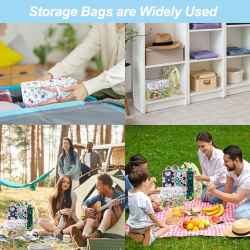 7 Piece Travel Compression Packing Cubes - Toiletry Kit Foldable Organizer Bags for Efficient Suitcase Packing - gingham print with lovely floral (Travel Essentials) - color: Black-1