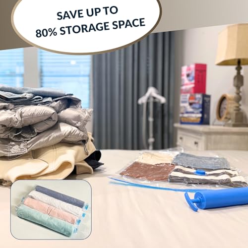25 Pack Vacuum Storage Bags with Pump, Compression Space Saver for Comforter, Bedding, Blanket Storage, Vacuum Seal Bags for Clothing, Travel Luggage Suitcase and Closet Organizer - size: 25 Combo